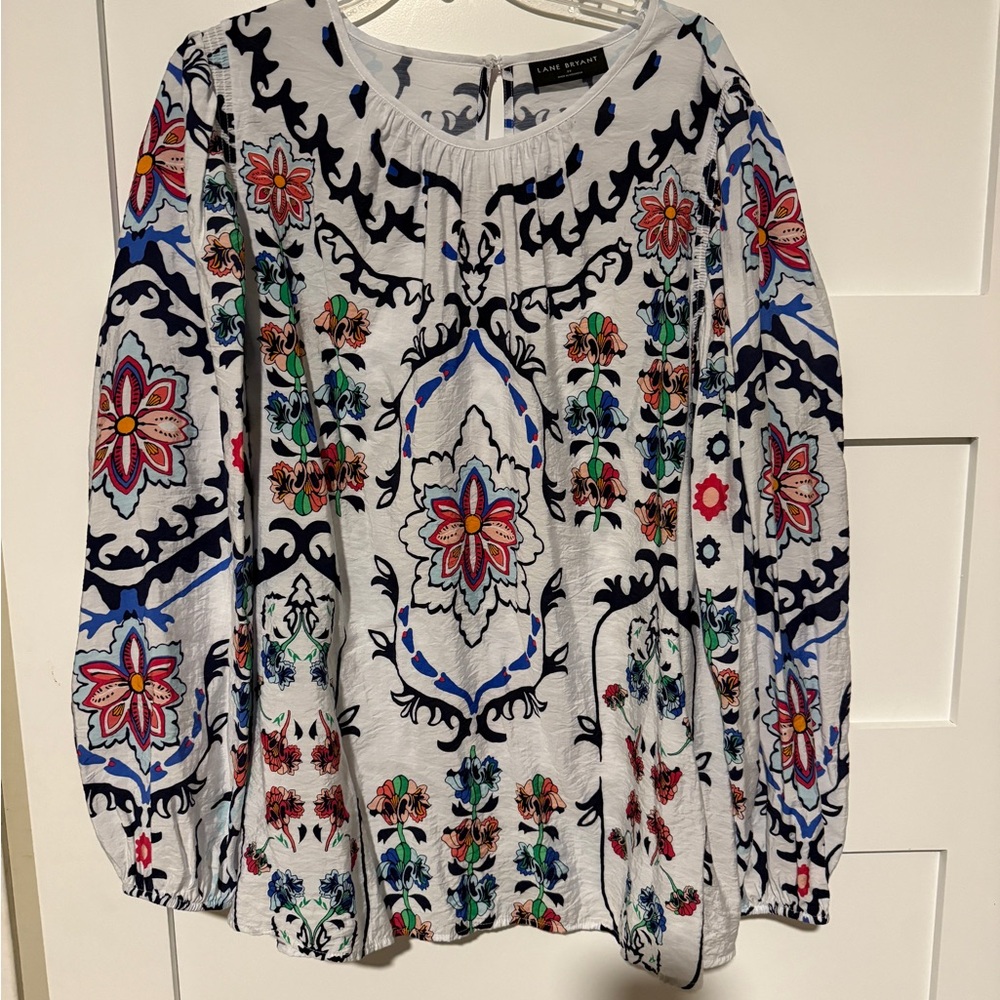 Lane Bryant Multicolor Embroidered Blouse